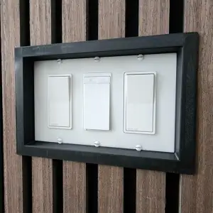 3 Gang Electrical Switch/Outlet Box Cover 21mm Deep