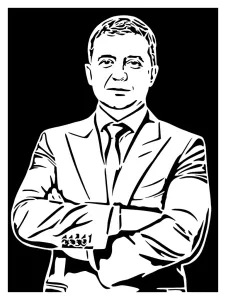 President Volodymyr Oleksandrovych Zelenskyy stencil