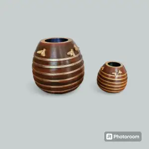 vase bumble bee honey pot hive, flower pot, planter decor