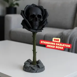 FORBIDDEN ROSE / ROSE WITH SKELETON HEAD ROSE AND STEM