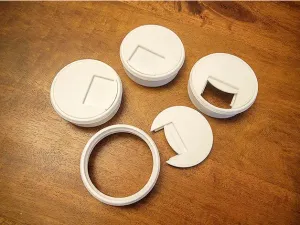 Desk Cable Port with Sliding Door
