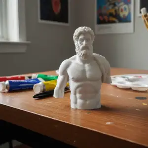 Greek god bust statue