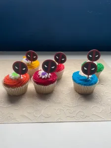 Deadpool cupcake topper cake topper marvel