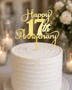 17th Anniversary Cake Topper