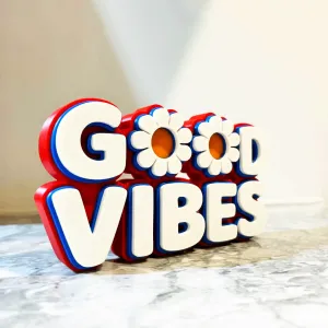 Good Vibes tabletop sign