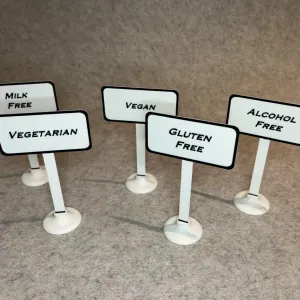 Table buffet food labels