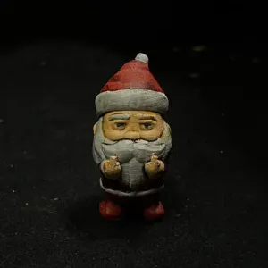 Santa Claus too tired (flipping off version)