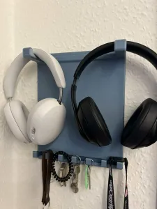Wallmounted headphone and key holder (2 heahphones)