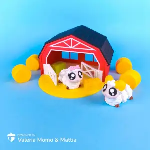 Diorama for Cute Flexi Animals, Sheep & Ram Farm Edition