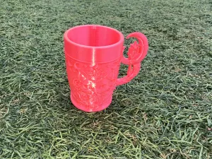 Gothic Bat-Relief Mug with Moon Handle and Crest