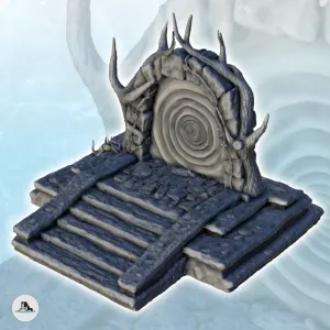 Magic stone gate with tree roots and platform (7) - miniatur