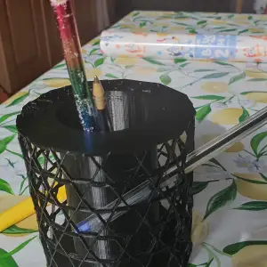 pen and utensil holder with inner cylinder and custom name