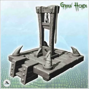 Set of orc spike guillotine with wooden platform (3) - minia