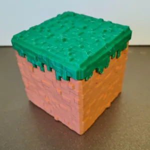 Minecraft Grass Block Storage Box - Plain, AA, AAA batteries
