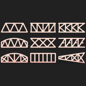 Steel Truss Girder Bundle 9 Structural STL Designs