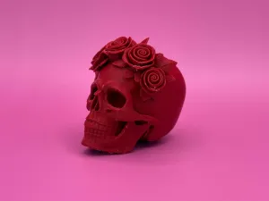 Skull with rose crown