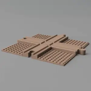 Crossing Rails with LegoBricks plate (wooden rail)