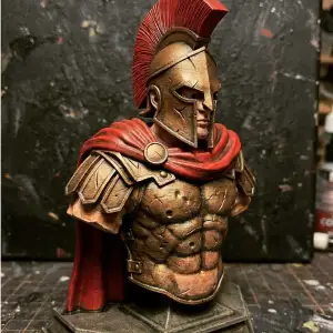 Spartan Warrior Bust | Ancient Greek Soldier Statue