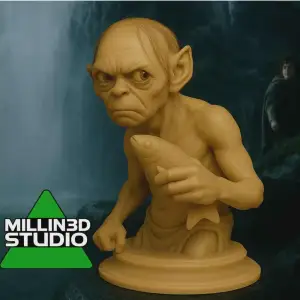 Lord of the Rings Gollum Smeagol Fish Bust LOTR Bust Statue