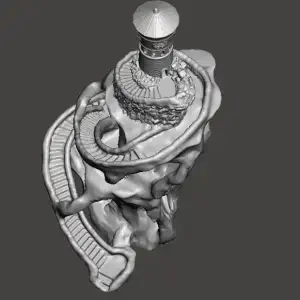 A tower for a tabletop stream (fountain)