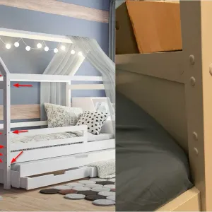 Plugs for holes on a children's bed
