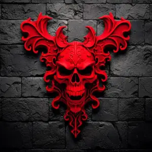 Infernal Skull Bas-Relief – Gothic Wall Accent
