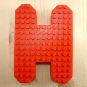 3D Letter H - Lego Compatible Studs