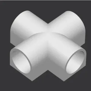 20 mm PVC 4-Way 90° Connector