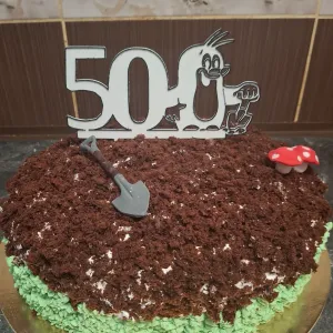 50th Birthday Cake Topper – Mole Character