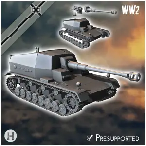 Dicker Max 105 mm K (gp.Sfl.) Pz.Sfl. IVa - miniatures ww2