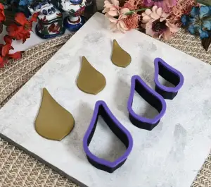 Teardrop shaped cutters for polymer clay
