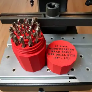 25 pc Brad Point SAE Drill Bit Set Case