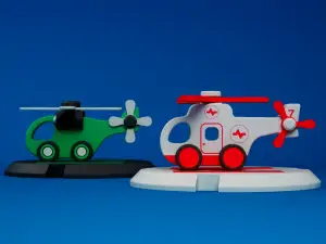 Modular Toy Helicopter Set | Rescue & Cargo with Helipads
