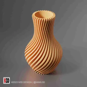 Vase 0034 B - Belly twisted vase