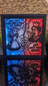 Alice vs Queen of Hearts Comic - Modular Light Box Insert