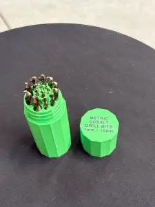 19pc Metric Cobalt Drill Bit Set Case