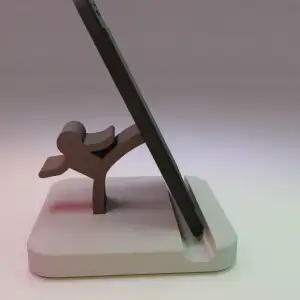Boy Kicking Phone Stand