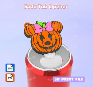 Soda Tab Opener Keychain Halloween pumpkin Girl