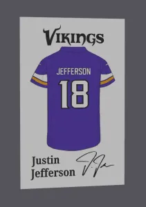 Minnesota Vikings Justin Jefferson jersey display