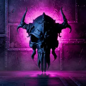 Gothic Armored Skull – Demonic Horn Fantasy Decor