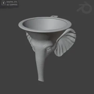 Elephant Funnel STL | Kitchen Oil Funnel | 3D Print File
