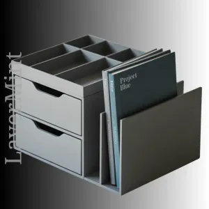 Large Desk Organizer with 2 Drawers and File Holder STL