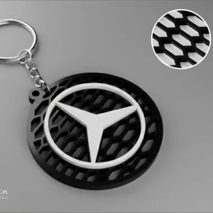Mercedes keychain honeycomb logo