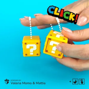 Question Block Clickers / Keychain, Super Mario FanArt