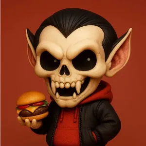 VAMPIRO Y SU HAMBURGUESA