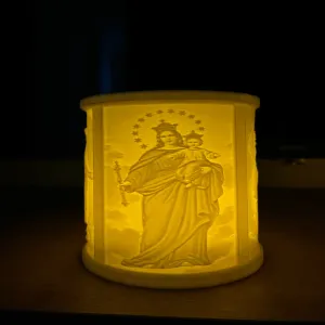 Farol Litofania Virgen Maria