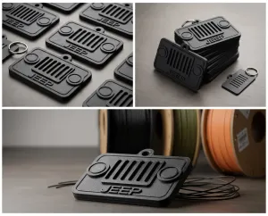 Jeep Wrangler Grille Keychain | Embossed