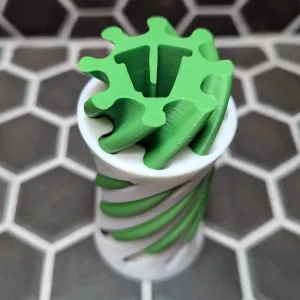 Spiral Vortex Fidget Letter V - Passthrough Toy 180 deg