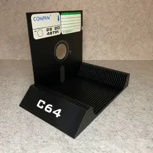 Stand holder for Commodore64 floppy discs C64