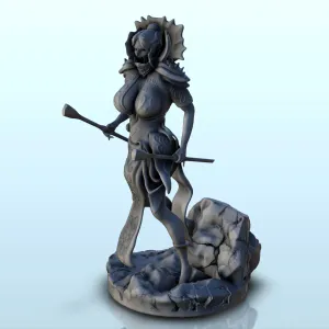 Warrior woman with double weapons and long oriental dress (1